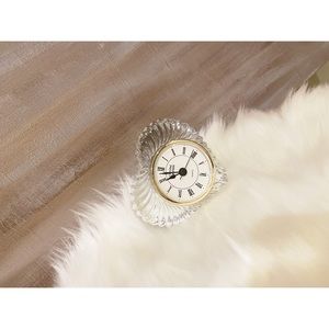 Vintage Lead Crystal Heart Clock